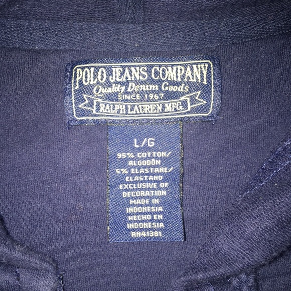 POLO JEANS COMPANY HOODED ZIPPERED SWEATJACKET - Picture 3 of 4